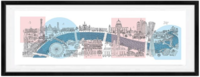 维格列艺术 Rob Pepper 原作版画 《伦敦全景红白蓝》70×32cm 装饰画