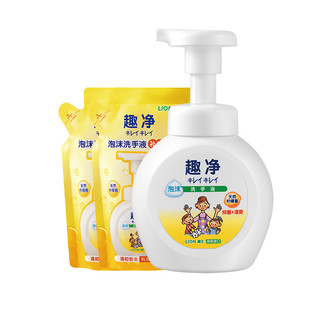 LION 狮王 趣净泡沫洗手液 柠檬香型 250ml+补充装200ml*3