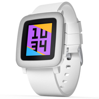 Pebble Time 智能手表 白色 硅胶表带 白色（防水、计步器）