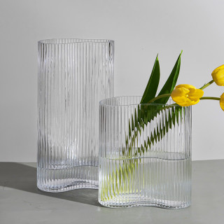 乐之沭创意竖纹花瓶透明色小脚丫款 报价价格评测怎么样 什么值得买