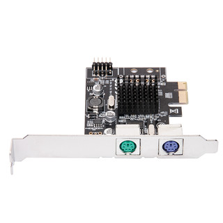 moge 魔羯 MC2210 PCI-E转PS2键盘鼠标圆口扩展卡 PCIE to ps/2卡支持品牌机台式机圆口键盘鼠标接口