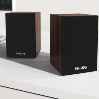 PHILIPS 飞利浦 SPA20 2.0声道 室内 蓝牙音箱 原木色