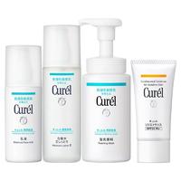 Curél 珂润 润浸保湿脸部护理护肤套装 (洁颜泡沫150ml+乳液120ml+化妆水II标准型150ml+防晒凝蜜50g)