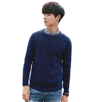 PLAYBOY 花花公子 男士圆领毛衣 18018PL2807 加绒款 宝兰 XXXL