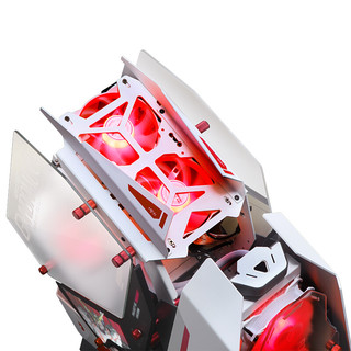 赤核 RX-0 独角兽典藏版 RGB MATX机箱 半侧透 白红色