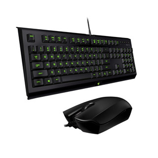 RAZER 雷蛇 萨诺狼蛛Cynosa 游戏键盘+雷蛇狂蛇轻装版 游戏鼠标 有线键鼠套装 黑色