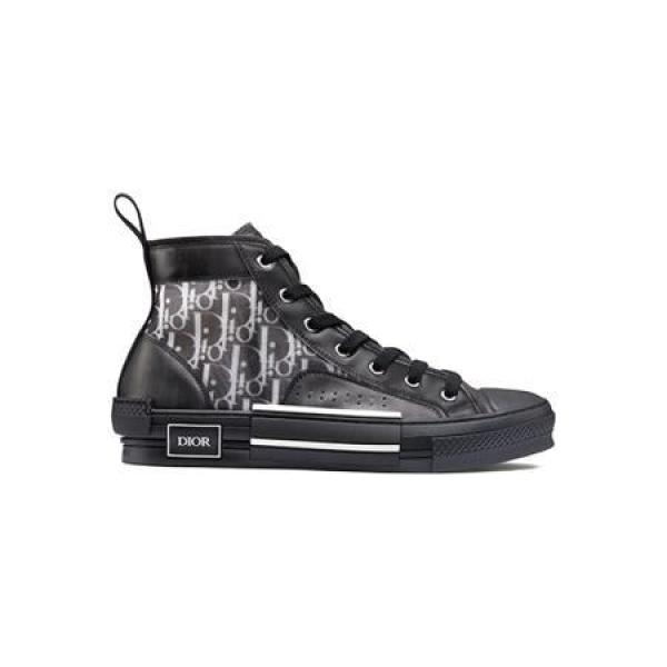 dior 迪奥 b23 oblique 男士高帮帆布鞋 3sh118yjp_h960 黑白色 40.