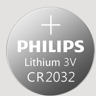 PHILIPS 飞利浦 CR2032 纽扣锂电池 3V 210mAh 2粒装