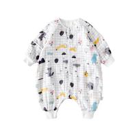 Wellber 威尔贝鲁 婴儿半袖睡袋 格子世界 L