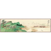 尚得堂 新中式手绘客厅装饰画《赤壁赋》150×40cm 沙发背景墙卧室床头挂画水墨画山水画