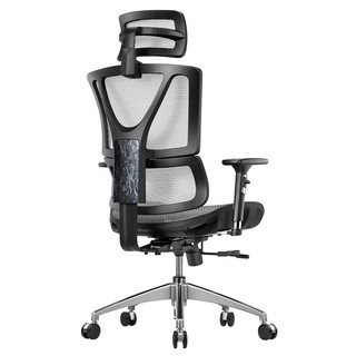 Ergoup XS 人体工学椅电脑椅子办公椅老板椅家用工学椅电竞游戏椅可躺靠背椅休闲升降椅 黑框灰网 铝合金脚