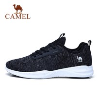 CAMEL 骆驼 A812363600 男士时尚轻质系带网布运动休闲鞋 黑/白 42