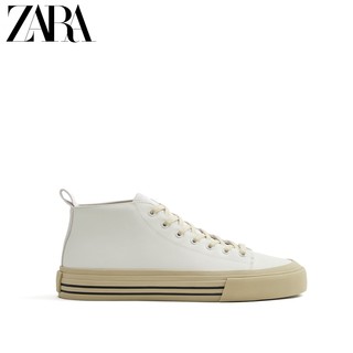 ZARA 12100720001  男士白色单色百搭高帮运动鞋
