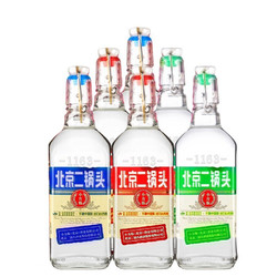 YONGFENG 永丰 牌北京二锅头清香型白酒42度纯粮酒 500ml*6瓶 三色组合整箱装