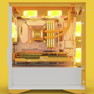 aigo 爱国者 M2 MATX机箱 半侧透 橙白色+暮光SE RGB 120mm 机箱散热风扇 三个装 机箱风扇套装