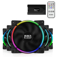 PCCOOLER 超频三 皓月FRGB RGB 120mm 机箱散热风扇 五个装+遥控控制盒