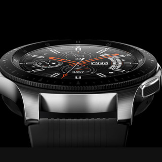 SAMSUNG 三星 Galaxy Watch Wi-Fi智能手表 46mm 钛泽银 硅胶表带 黑色( GPS、蓝牙、Wi-Fi、移动支付、心率、气压计）