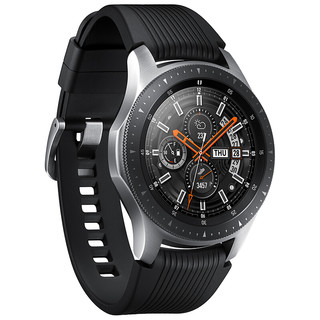 SAMSUNG 三星 Galaxy Watch Wi-Fi智能手表 46mm 钛泽银 硅胶表带 黑色( GPS、蓝牙、Wi-Fi、移动支付、心率、气压计）