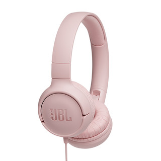 JBL 杰宝 TUNE 500 新版 耳罩式头戴式有线耳机 樱花粉 3.5mm