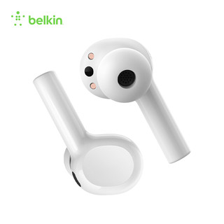 贝尔金Belkin Soundform Freedom真无线TWS蓝牙耳机 白色 通话降噪苹果手机