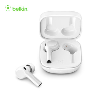 贝尔金Belkin Soundform Freedom真无线TWS蓝牙耳机 白色 通话降噪苹果手机
