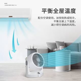 日本爱丽思IRIS空气循环扇家用风扇低音节能摇台式电风扇涡轮对流扇家电水田 PCF-HD15NC白色