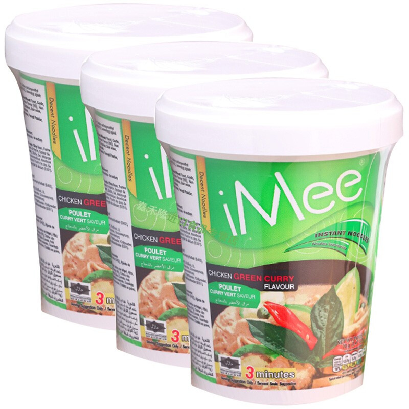 iMee 艾米 方便面 绿咖喱鸡肉味 70g*3杯