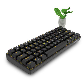 ROYAL KLUDGE RK61 61键 双模机械键盘 黑色 国产茶轴 黄光