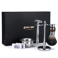 BAILI 百利 双面系列 BD279L 旋开式双面剃须刀礼盒装 1刀架+10刀片+收纳架+刮胡刷+泡沫碗