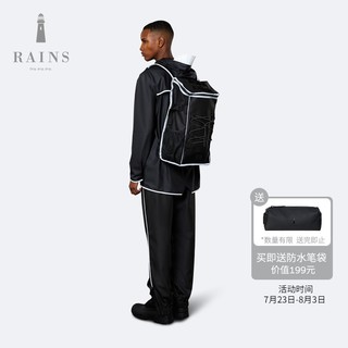 Rains Mountaineer Bag 防水双肩包男女登山包运动旅行包带水壶兜  黑色 高47*宽29.5*厚18