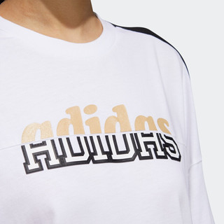 adidas 阿迪达斯 CVA GFX TEE 1 女子运动T恤 GK8740 白色 XL