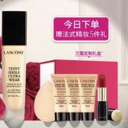 LANCOME 兰蔻 持妆轻透粉底液PO-01 30ml （赠持妆粉底液5ml*3+美妆蛋+唇膏#505 1.6g ）