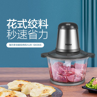 Haier 海尔 绞肉机家用电动小型多功能打肉馅蒜蓉碎菜料理机辅食搅拌机