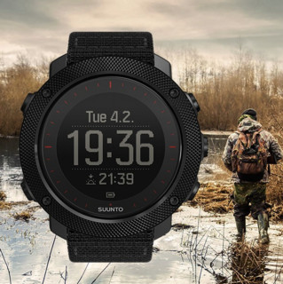 SUUNTO 颂拓 SS021843000 智能手表 50mm 黑色 硅胶表带 黑色(GPS、导航）