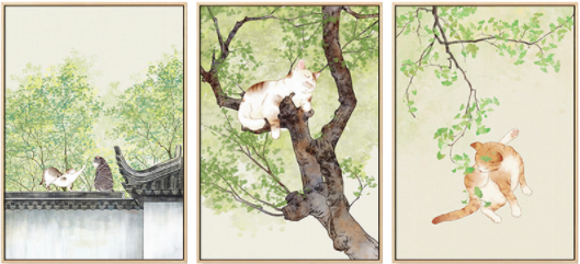 海龙红 家庭民宿壁画《沐浴春风》43x60cm 油画布 实木画框