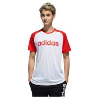 adidas NEO M CE RAGLAN TEE 男子运动T恤 DW7918 白/亮粉红荧光 L