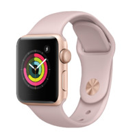 Apple 苹果 Watch Series 3 智能手表 MQKW2CH/A 38mm GPS版 金色铝金属表壳 粉砂色运动型表带（游泳、计歩、心率）
