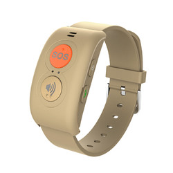 爱牵挂 S5 智能手环 棕金 硅胶表带 棕色（GPS、心率）