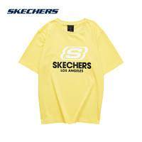 SKECHERS 斯凯奇 Skechers斯凯奇2021年春夏新款休闲印花半袖运动男女上衣短袖T恤L220W168