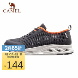 CAMEL 骆驼 运动鞋新款男网面透气舒适休闲鞋软底防滑耐磨健步鞋 A11260L8125 深灰/白42