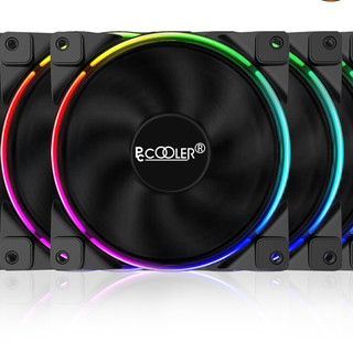 PCCOOLER 超频三 皓月FRGB RGB 120mm 机箱散热风扇 五个装+遥控控制盒