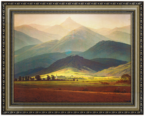 雅昌 大卫 巨人山艺术油画《Riesengebirge的景色》73*56cm 油画布