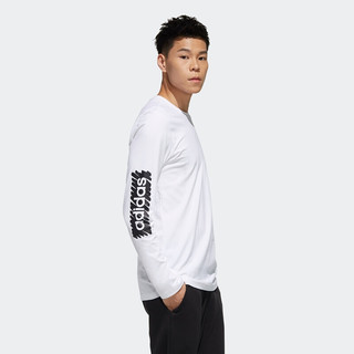 adidas 阿迪达斯 M SCRBL LS T 男子运动T恤 FM6098 白黑色 M