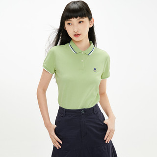 小王子刺绣polo衫女式t恤弹力棉透气短袖女运动polo衫 M 绿色(56)