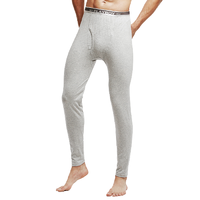 PLAYBOY 花花公子 男士纯棉秋裤 7577 明根腰带款 浅灰 L