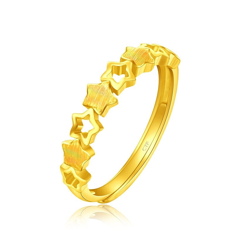 chow tai fook 周大福 eof56 女士星星活口足金戒指 2.95g