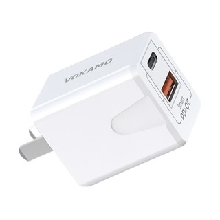 VOKAMO 手机充电器 USB-A/Type-C 20W 白色