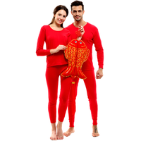 PLAYBOY 花花公子 男士纯棉秋衣秋裤 711 大红色 170