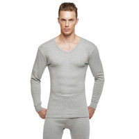 PLAYBOY 花花公子 男士纯棉秋衣秋裤 浅麻灰 XL