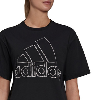 adidas 阿迪达斯 W BIG LOGO T 女子运动T恤 GV5174 黑色 XL